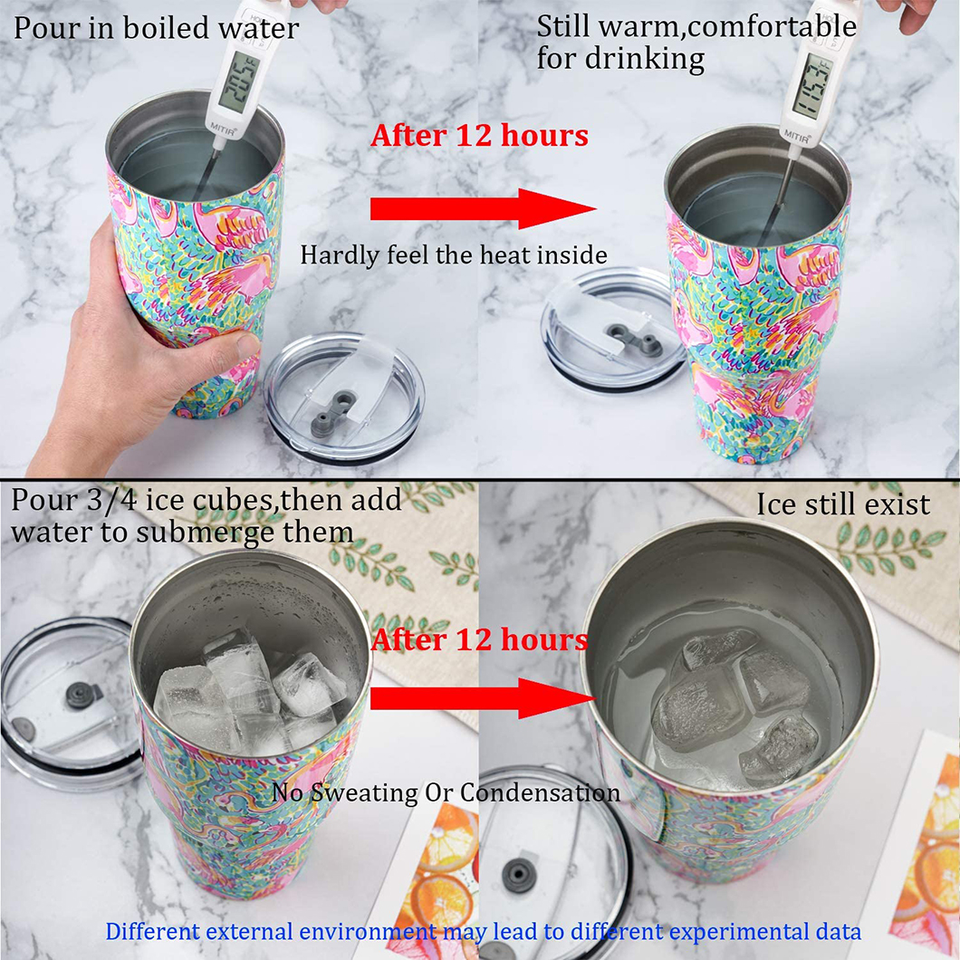 Mug tumbler kereta terisolasi termal klasik dengan pengeluar tudung 