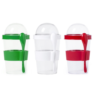 Cawan Oatmeal Susu Plastik Borong Tersuai Dengan Sudu