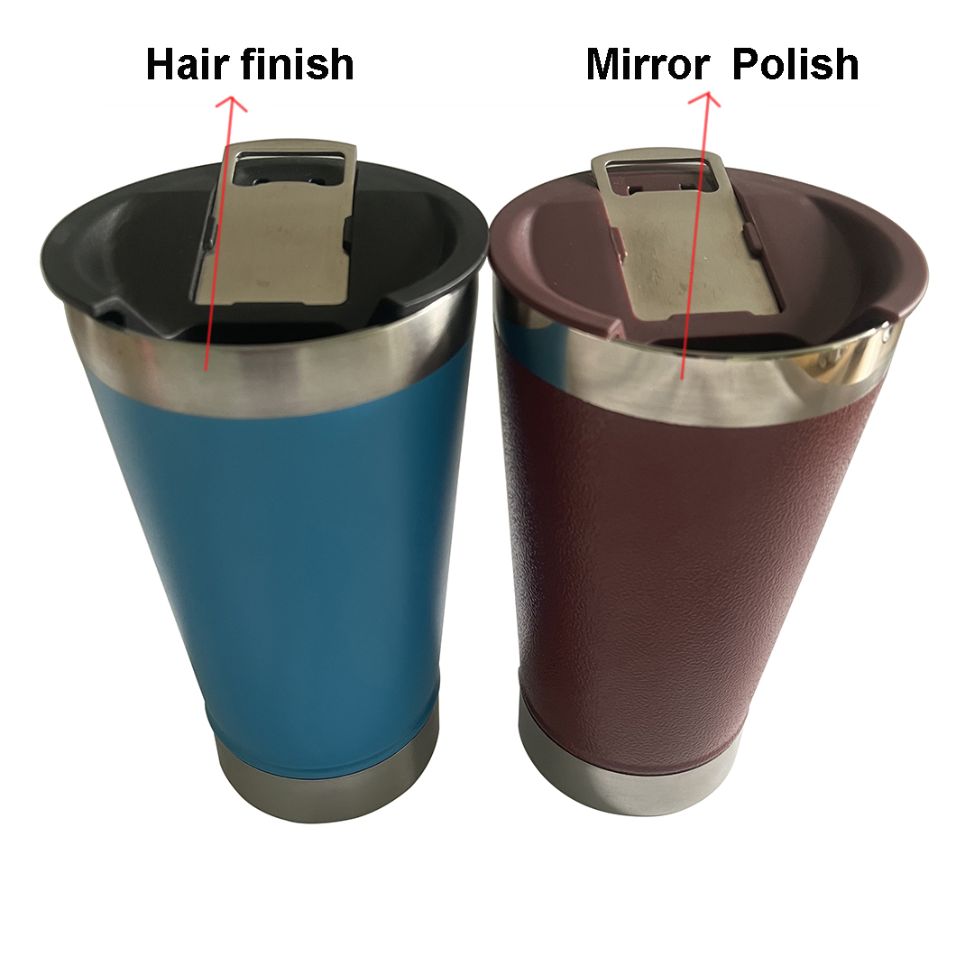 Wholesell Keep Cold Cold Metal Beer Mugs dengan Pembuka