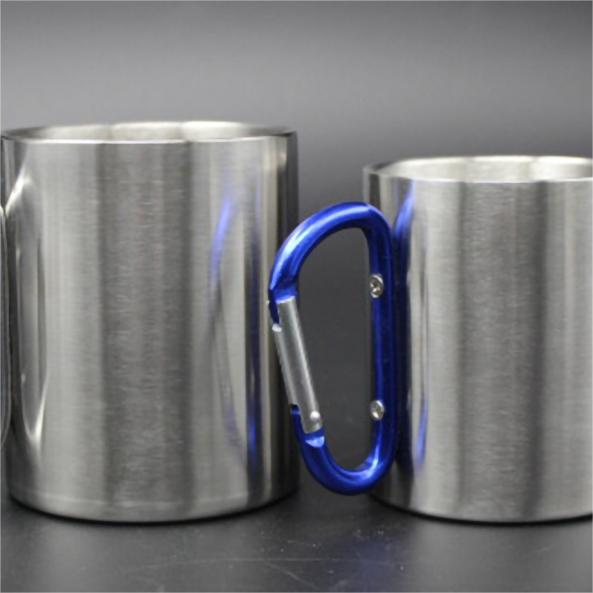 Mug Berkemah Double Wall Stainless Camp Camping Carabiner
