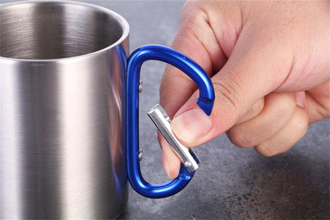 Mug Berkemah Double Wall Stainless Camp Camping Carabiner