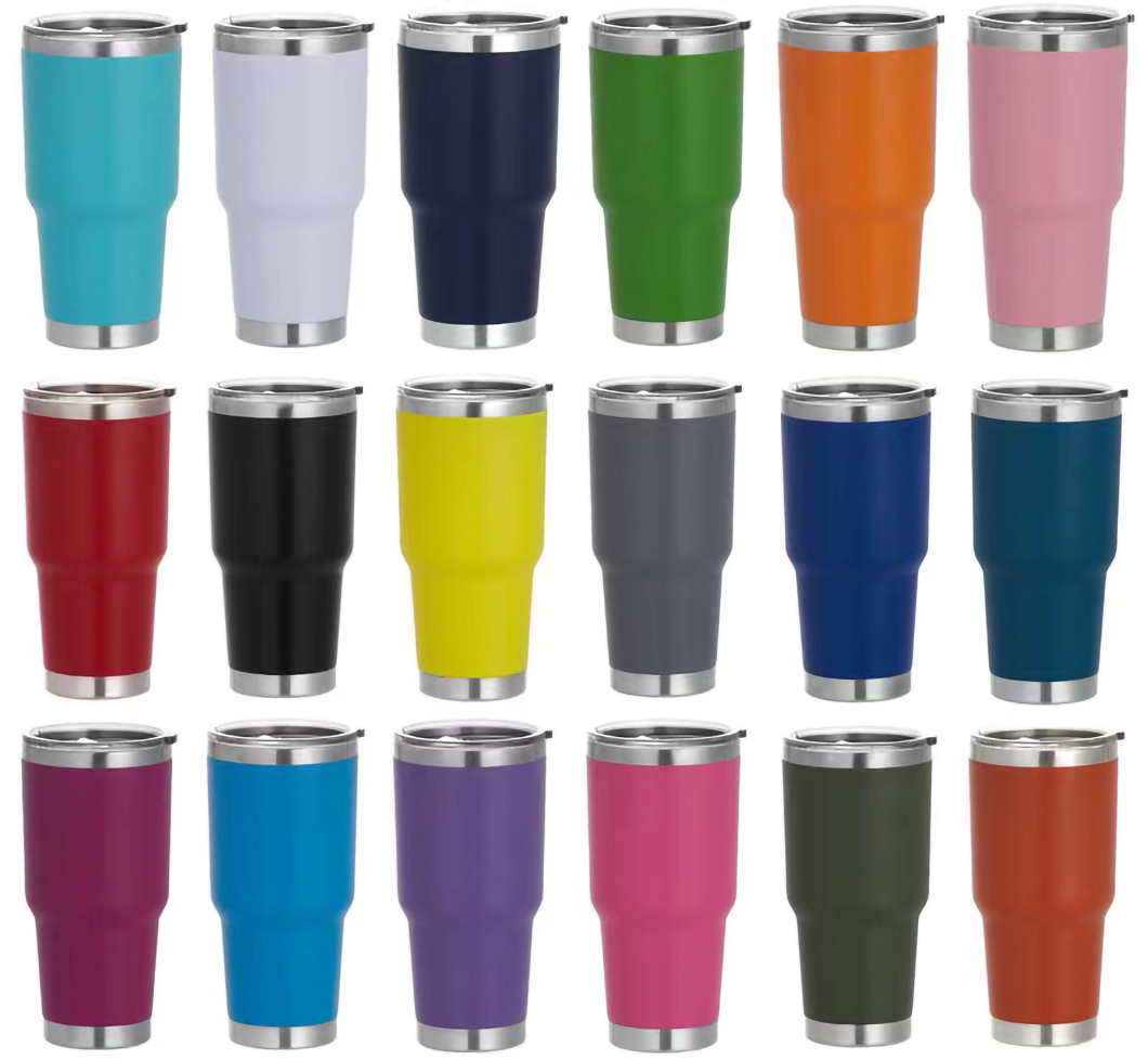 Mug tumbler kereta terisolasi termal klasik dengan pengeluar tudung 