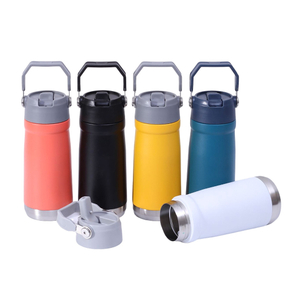 Cawan bocor keluli tahan karat ais dengan jerami dan pegangan