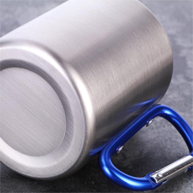 Mug Berkemah Double Wall Stainless Camp Camping Carabiner